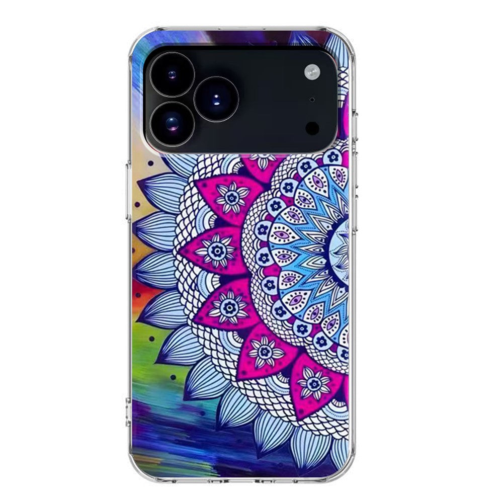 For iPhone 17 Pro Max Case Pattern Printing Cell Phone TPU Back Cover - Mandala Flower