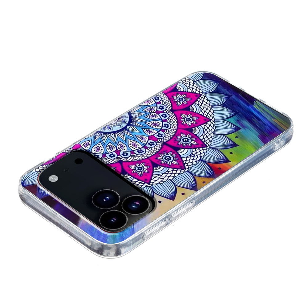 For iPhone 17 Pro Max Case Pattern Printing Cell Phone TPU Back Cover - Mandala Flower
