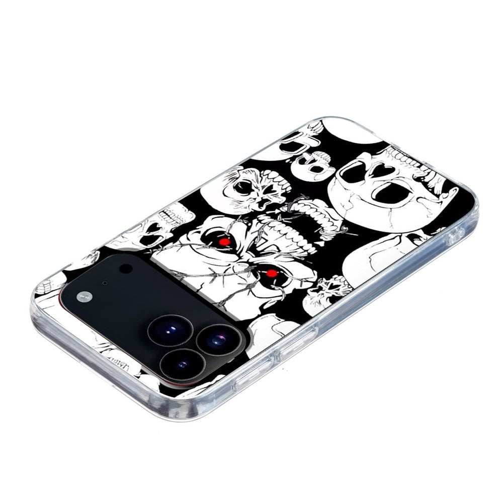 For iPhone 17 Pro Max Case Pattern Printing Cell Phone TPU Back Cover - Skull