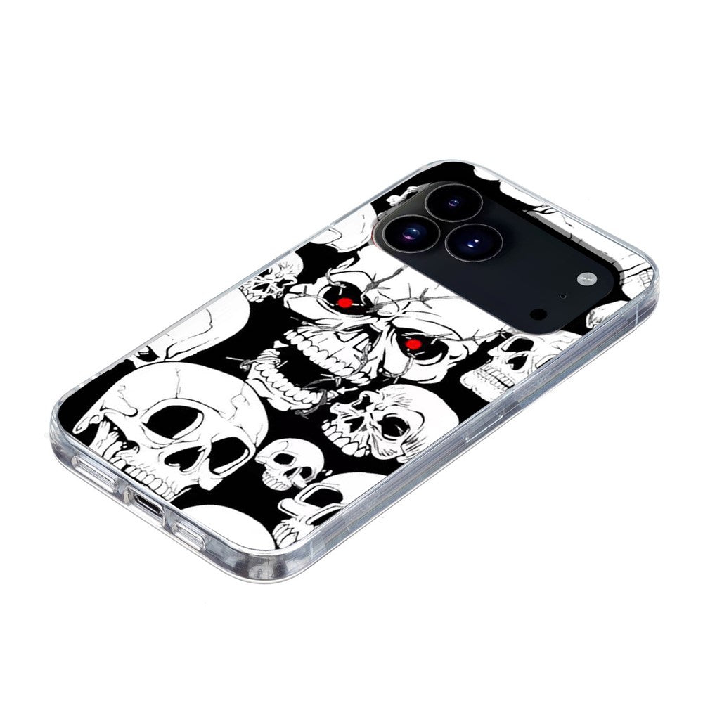 For iPhone 17 Pro Max Case Pattern Printing Cell Phone TPU Back Cover - Skull