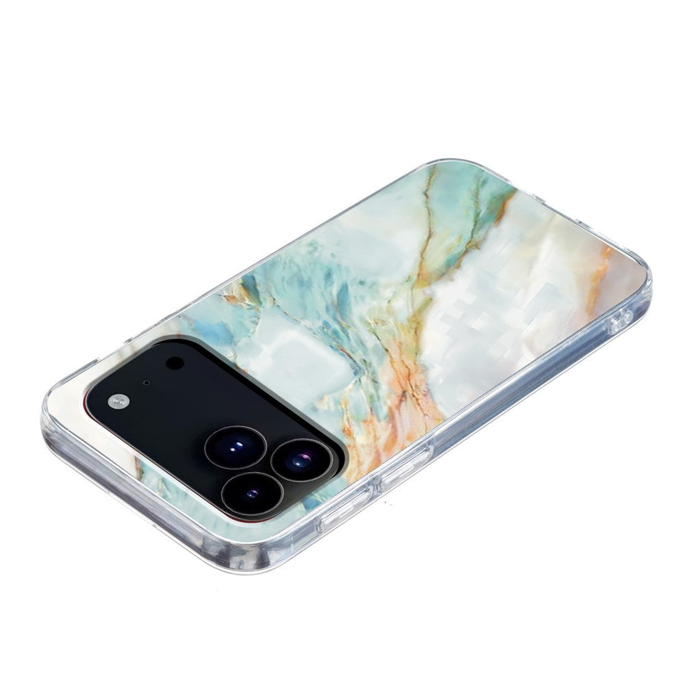 For iPhone 17 Pro Max Case Pattern Printing Shockproof Soft TPU Phone Cover - Oil Painting Marble