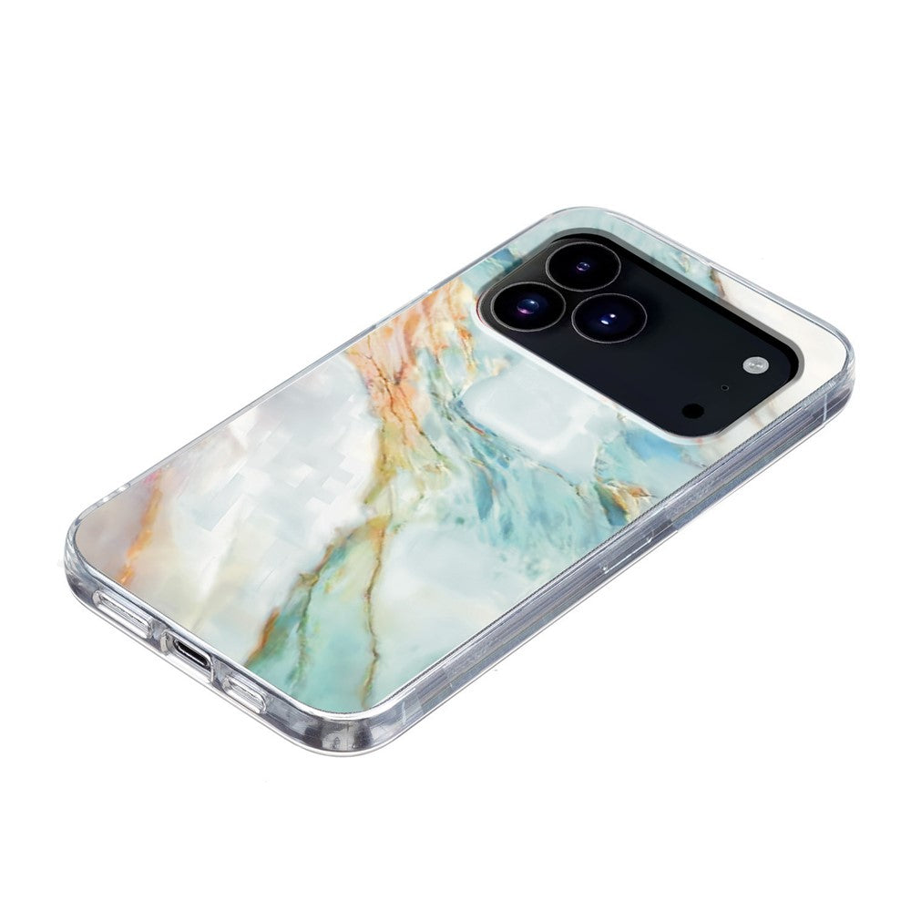 For iPhone 17 Pro Max Case Pattern Printing Shockproof Soft TPU Phone Cover - Oil Painting Marble