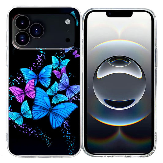 For iPhone 17 Pro Max Case Pattern Printing Shockproof Soft TPU Phone Cover - Colorful Butterflies