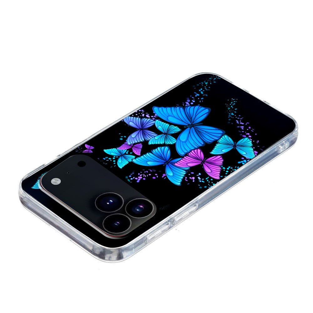 For iPhone 17 Pro Max Case Pattern Printing Shockproof Soft TPU Phone Cover - Colorful Butterflies