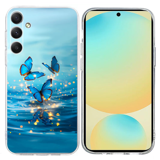 For Samsung Galaxy A17 5G / A26 5G Case Pattern Printing Shockproof Soft TPU Phone Cover - Blue Butterfly