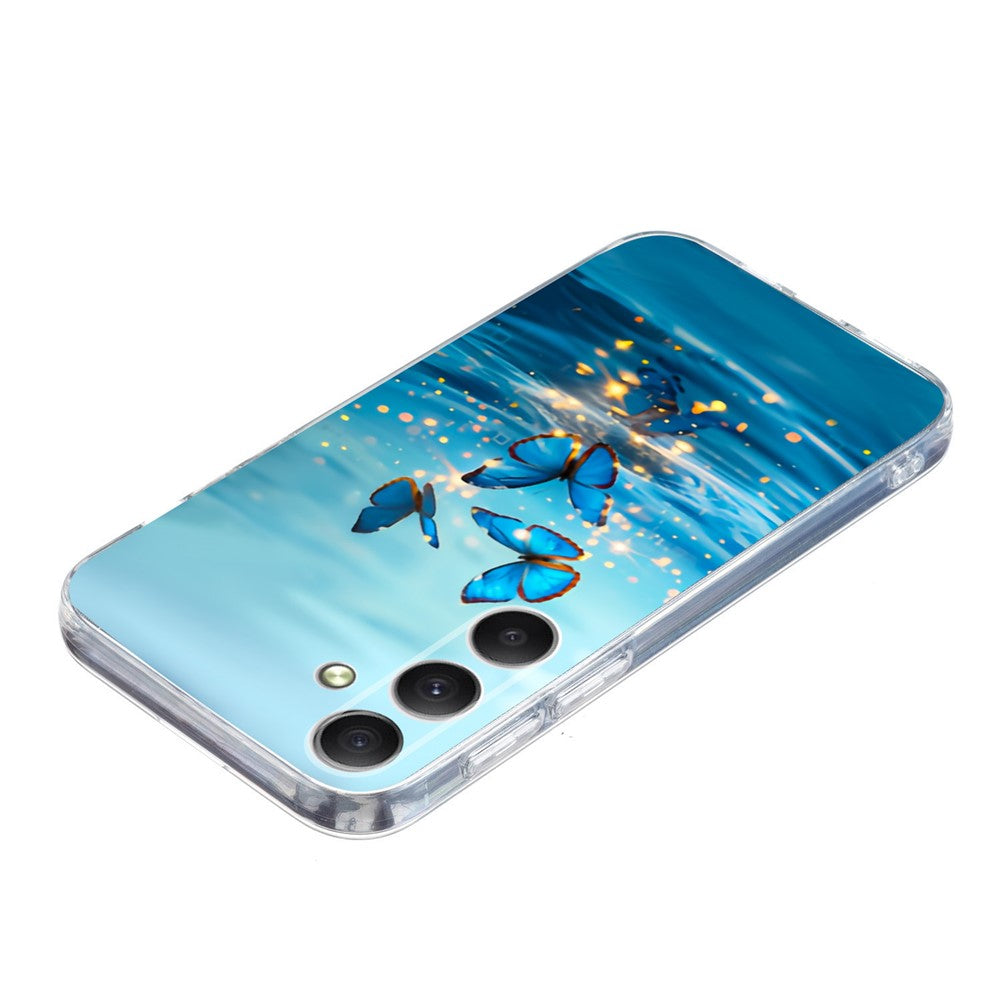 For Samsung Galaxy A17 5G / A26 5G Case Pattern Printing Shockproof Soft TPU Phone Cover - Blue Butterfly