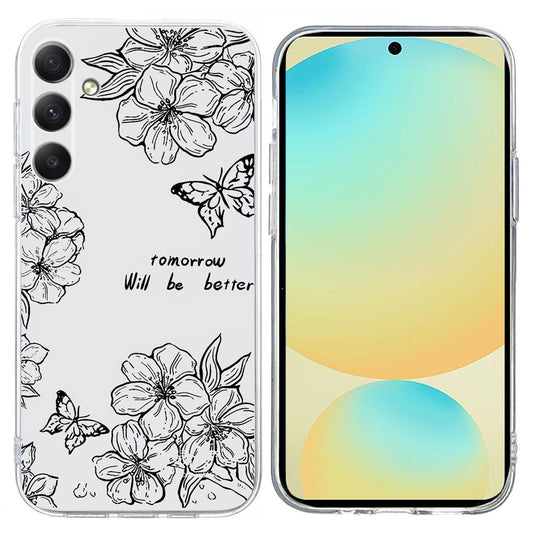 For Samsung Galaxy A17 5G / A26 5G Case Pattern Printing Shockproof Soft TPU Phone Cover - Butterfly Flower