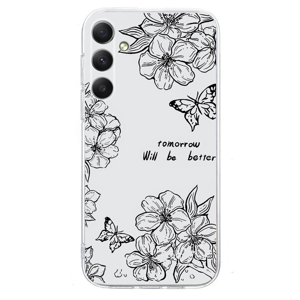 For Samsung Galaxy A17 5G / A26 5G Case Pattern Printing Shockproof Soft TPU Phone Cover - Butterfly Flower