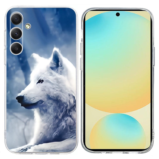 For Samsung Galaxy A17 5G / A26 5G Case Pattern Printing Shockproof Soft TPU Phone Cover - White Wolf
