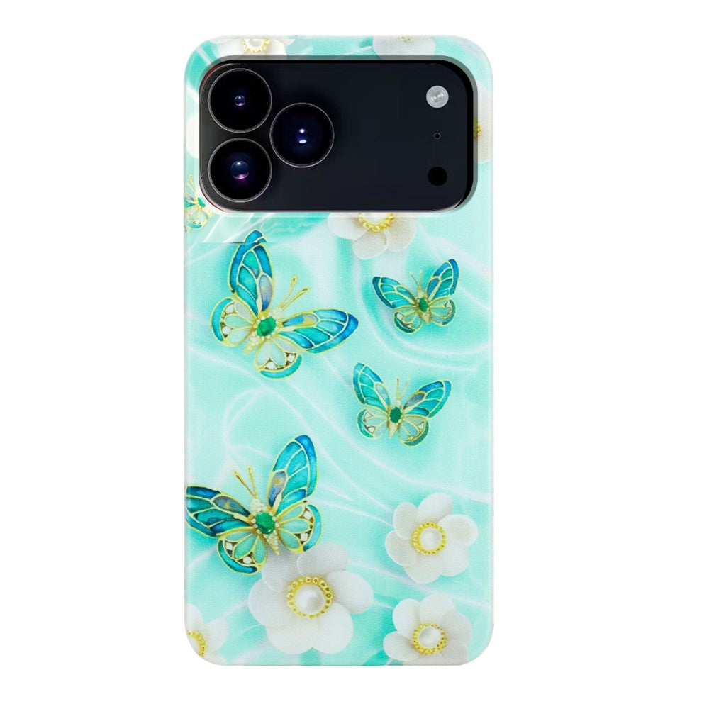 For iPhone 17 Pro Max Case Soft TPU Phone Back Cover Pattern Printing - Butterfly Flower
