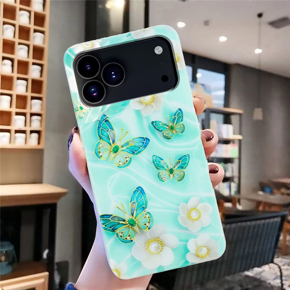 For iPhone 17 Pro Max Case Soft TPU Phone Back Cover Pattern Printing - Butterfly Flower
