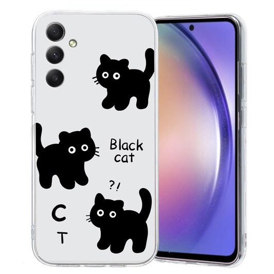 For Samsung Galaxy A17 5G / A26 5G Case Soft TPU Pattern Printing Phone Cover - Black Cat