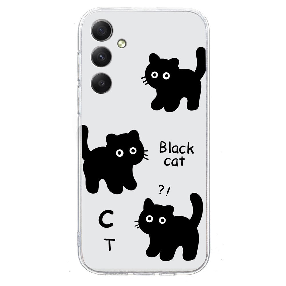 For Samsung Galaxy A17 5G / A26 5G Case Soft TPU Pattern Printing Phone Cover - Black Cat