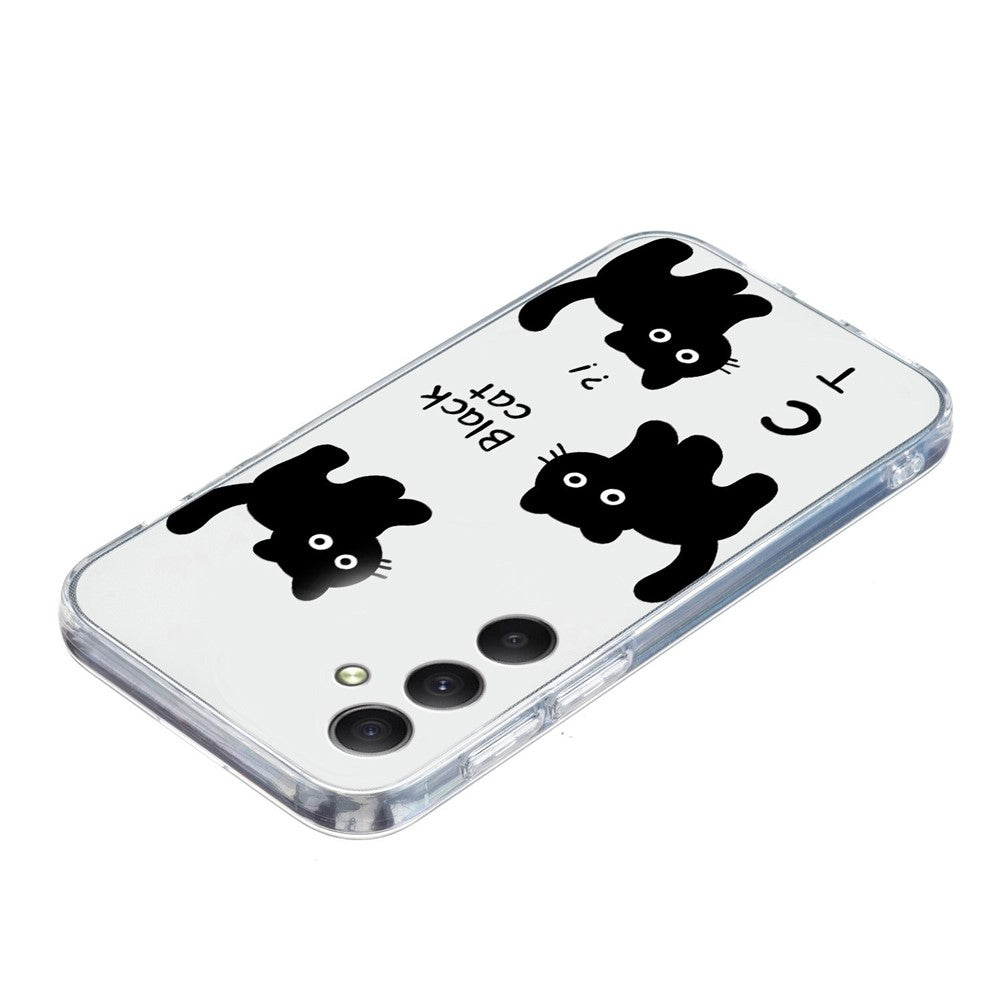 For Samsung Galaxy A17 5G / A26 5G Case Soft TPU Pattern Printing Phone Cover - Black Cat