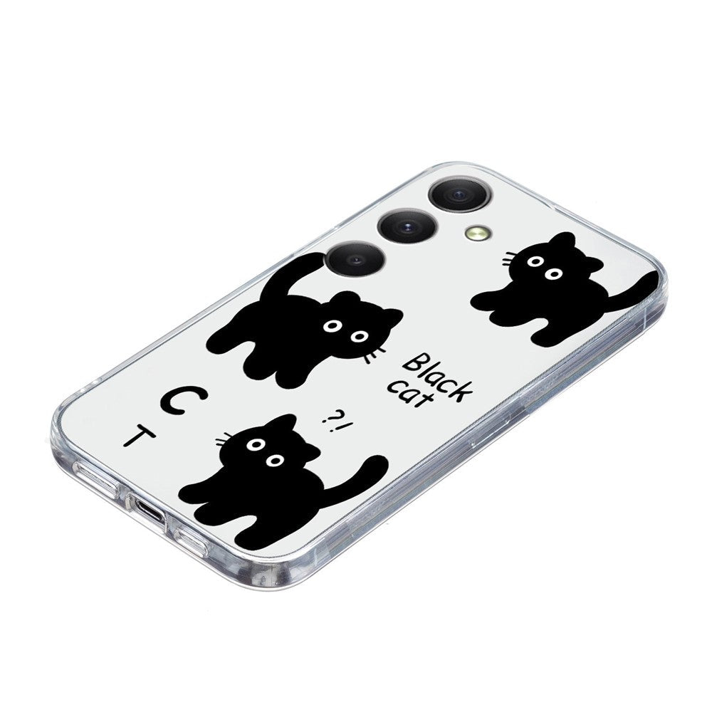 For Samsung Galaxy A17 5G / A26 5G Case Soft TPU Pattern Printing Phone Cover - Black Cat