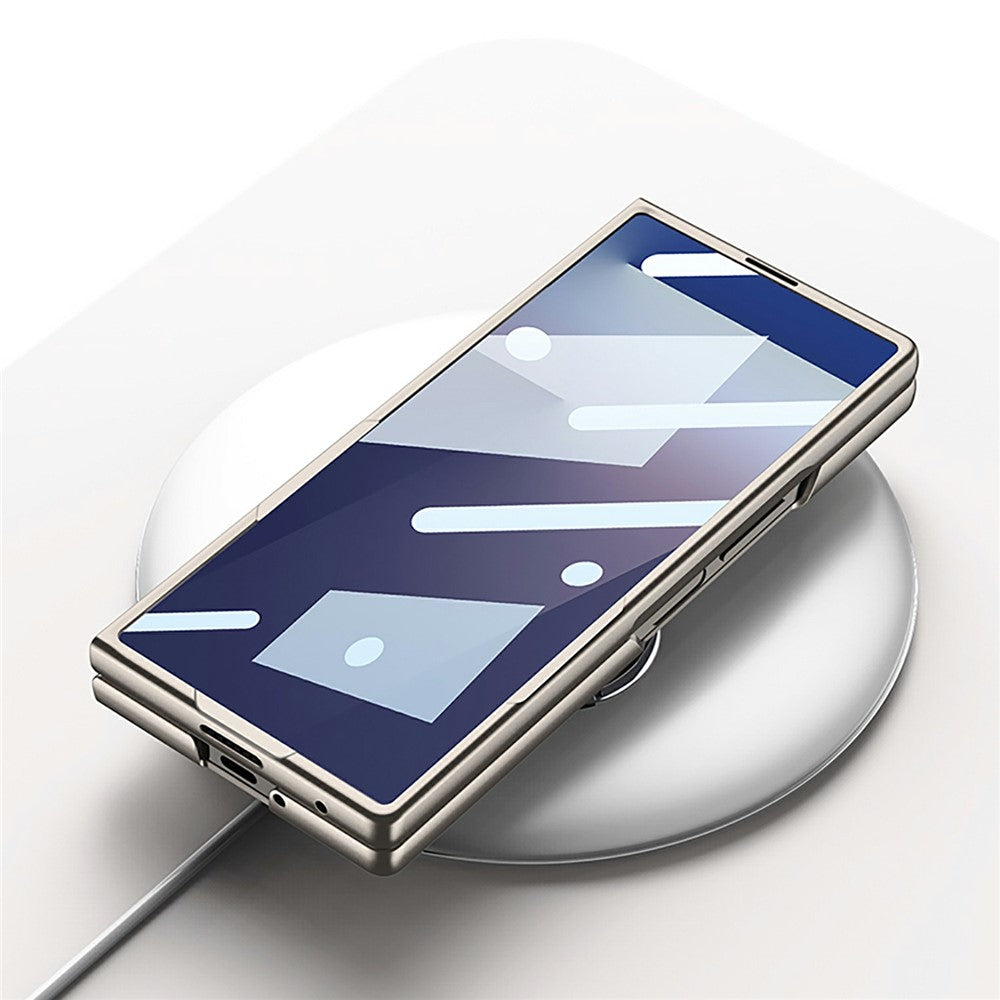GKK For Samsung Galaxy Z Fold7 5G Wristband Phone Case Folding Cover with HD Screen Protector - Titanium Grey