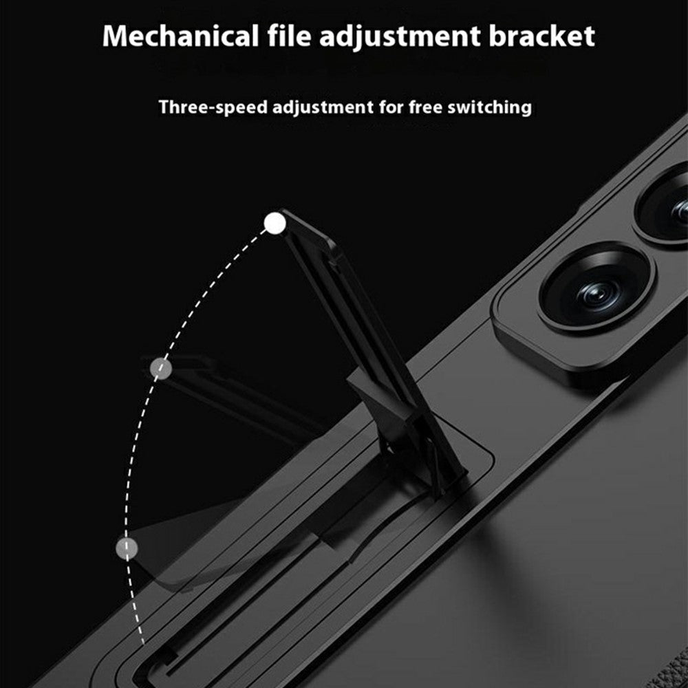 GKK For Samsung Galaxy Z Fold7 5G Case with Clear Screen Film Magnetic Hinge Kickstand Phone Cover - Titanium Grey