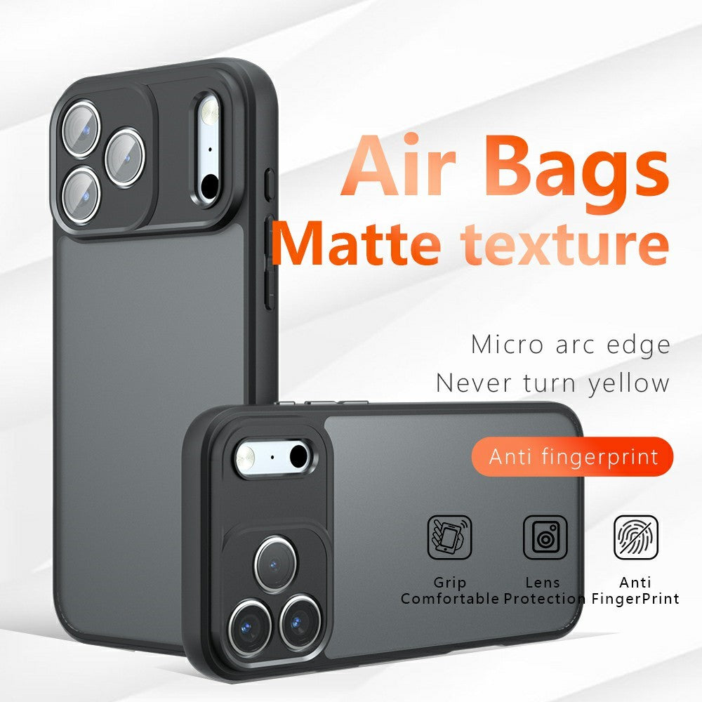 For iPhone 17 Pro Max Case Skin-Touch TPU + PC Matte Phone Shell, Transparent Black