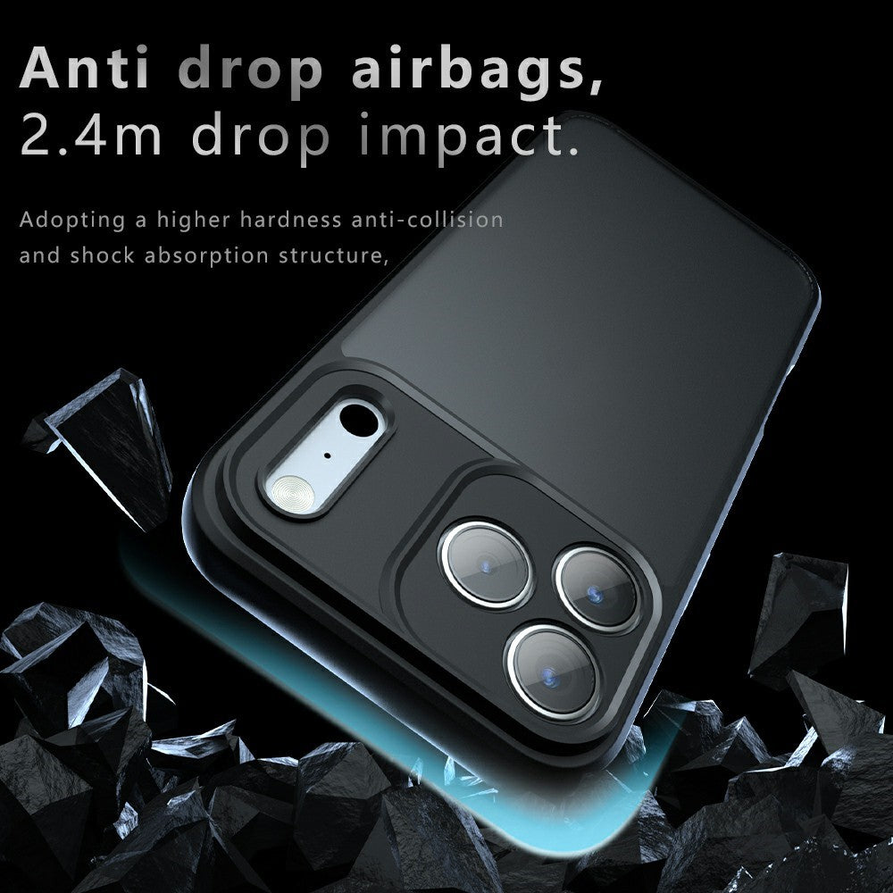 For iPhone 17 Pro Max Case Skin-Touch TPU + PC Matte Phone Shell, Transparent Black
