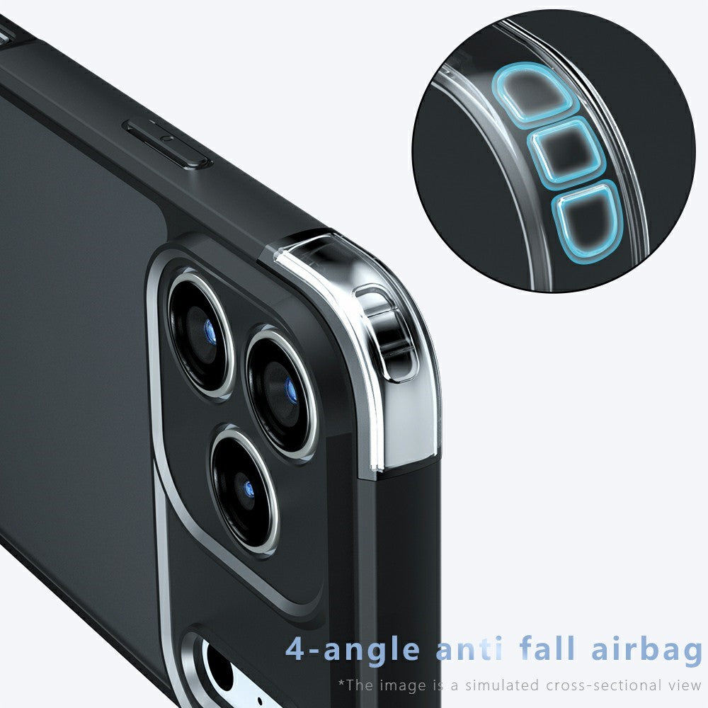 For iPhone 17 Pro Max Case Skin-Touch TPU + PC Matte Phone Shell, Transparent Black