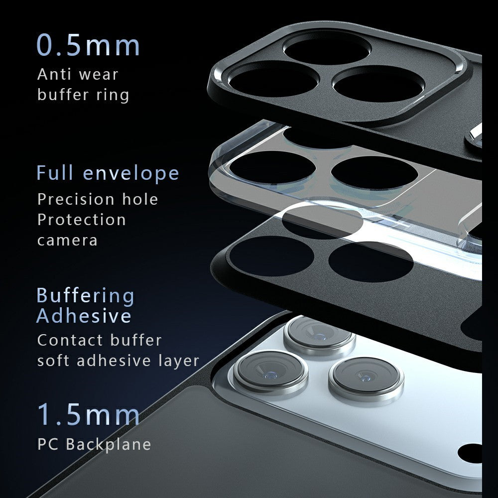 For iPhone 17 Pro Max Case Skin-Touch TPU + PC Matte Phone Shell, Transparent Black