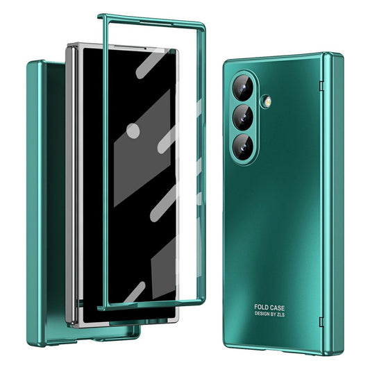 For Samsung Galaxy Z Fold7 5G Case Hard PC Shockproof Phone Cover with Front Screen Film - Green