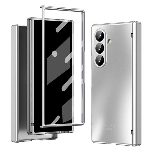 For Samsung Galaxy Z Fold7 5G Case Hard PC Shockproof Phone Cover with Front Screen Film - Silver