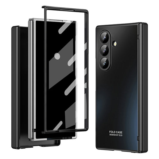 For Samsung Galaxy Z Fold7 5G Case Hard PC Shockproof Phone Cover with Front Screen Film - Black