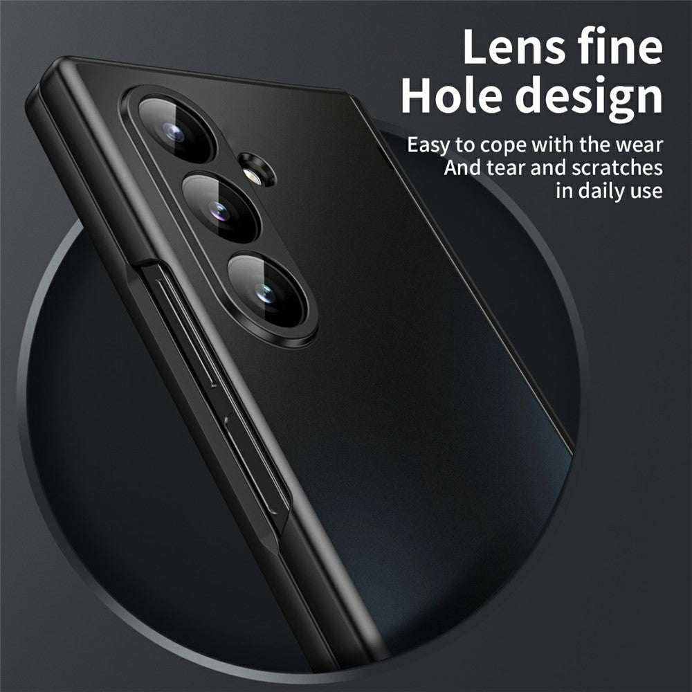 For Samsung Galaxy Z Fold7 5G Case Hard PC Shockproof Phone Cover with Front Screen Film - Black