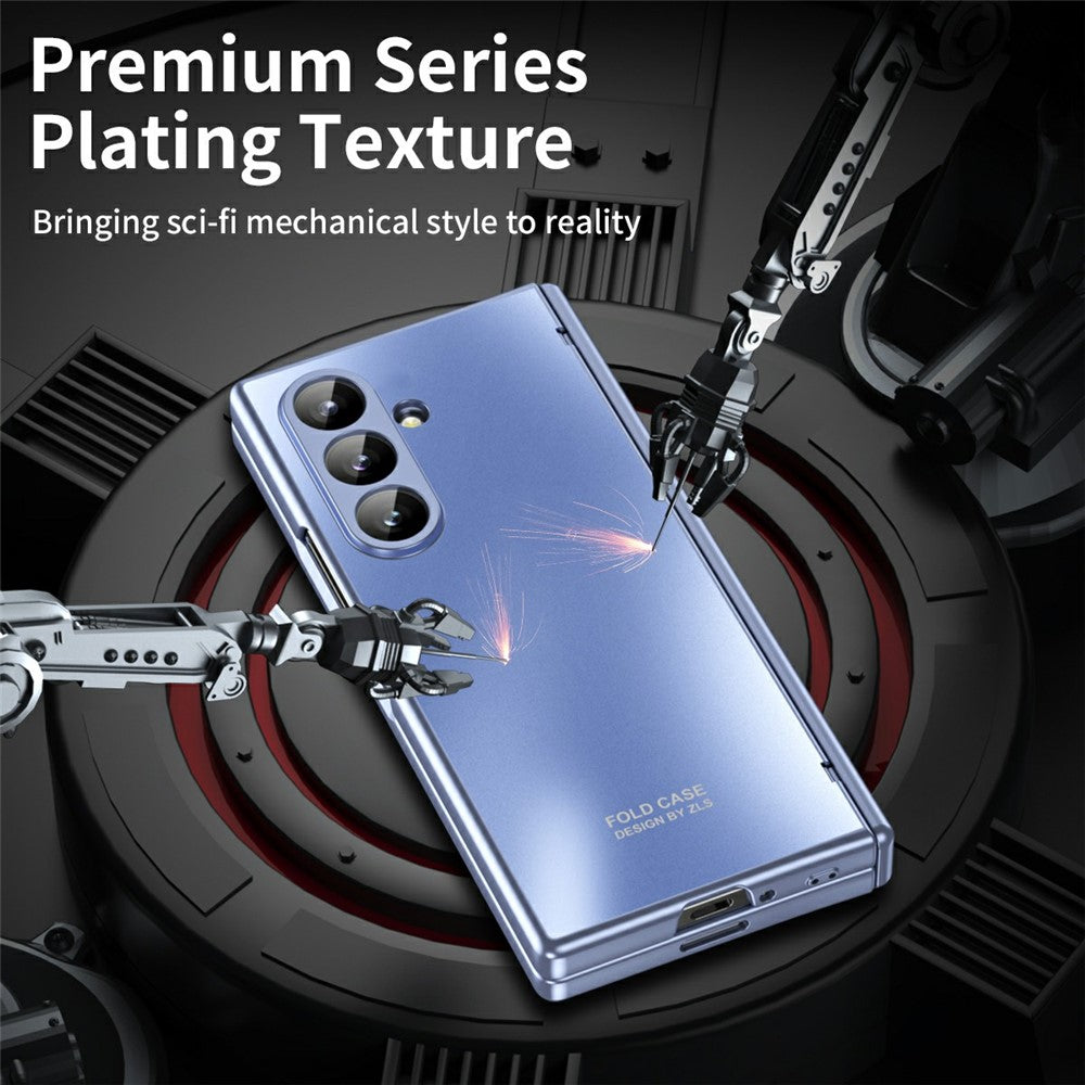 For Samsung Galaxy Z Fold7 5G Case Hard PC Shockproof Phone Cover with Front Screen Film - Blue