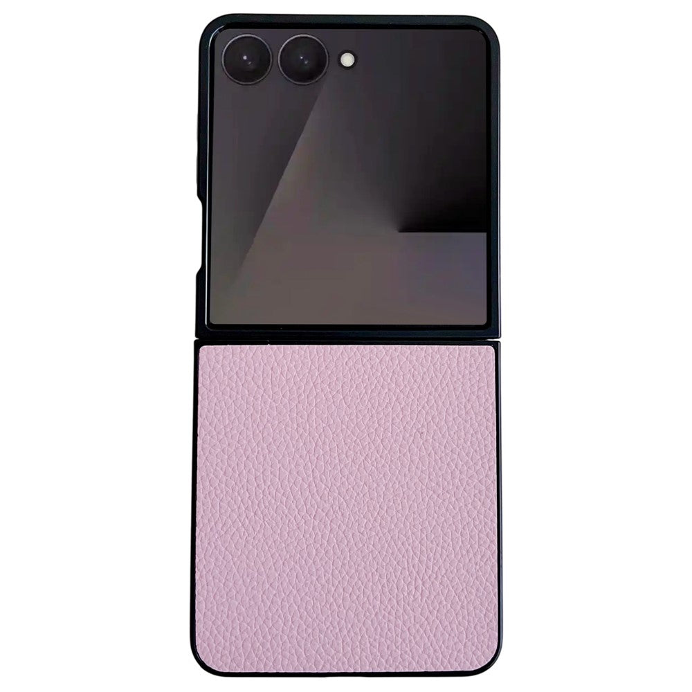 For Samsung Galaxy Z Flip7 5G Case Litchi Texture Leather + PC Shockproof Phone Cover - Purple