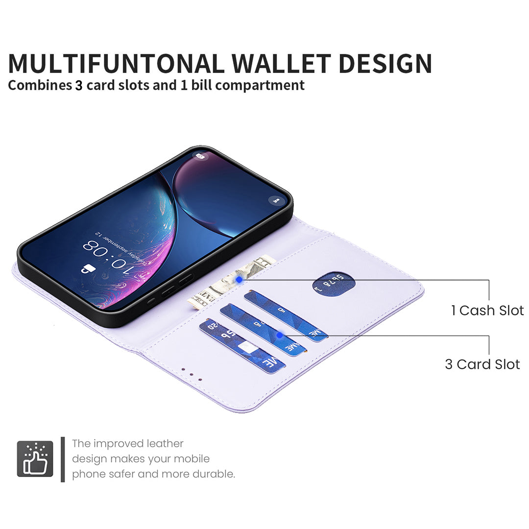 For iPhone 17 Pro Max Phone Case BINFEN COLOR BF17 Wallet Folio Flip Leather Cover - Purple