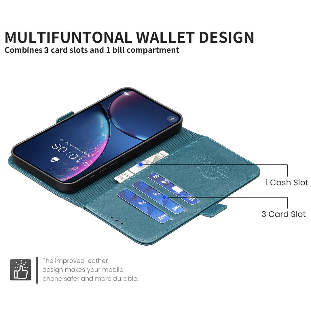 For iPhone 17 Pro Max Case BINFEN COLOR BF31  PU Leather Flip Folio Phone Wallet Cover - Green