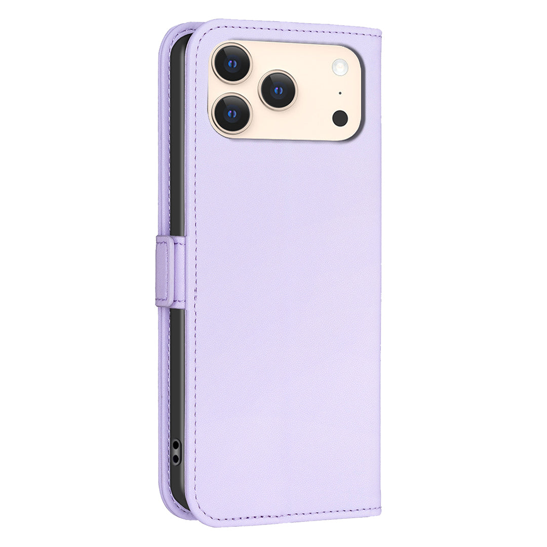 For iPhone 17 Pro Max Case BINFEN COLOR BF31  PU Leather Flip Folio Phone Wallet Cover - Purple