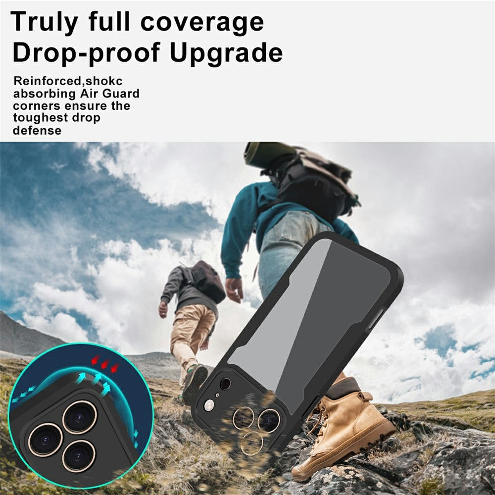 For iPhone 17 Pro Max Case Acrylic + TPU Clear Phone Cover with PET Screen Film - Red