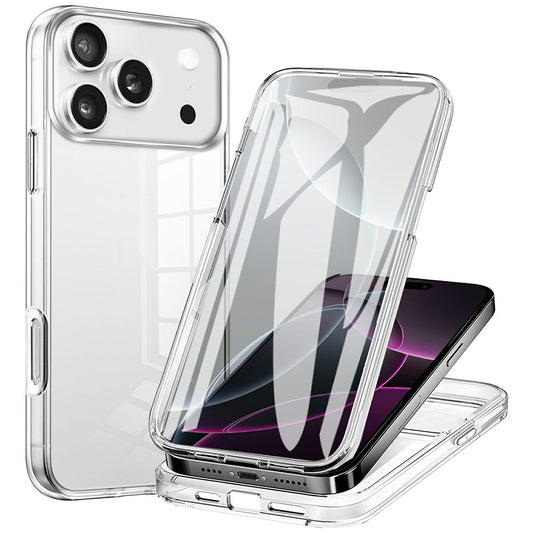 For iPhone 17 Pro Max Case TPU Frame Clear Acrylic Back Phone Cover with PET Film