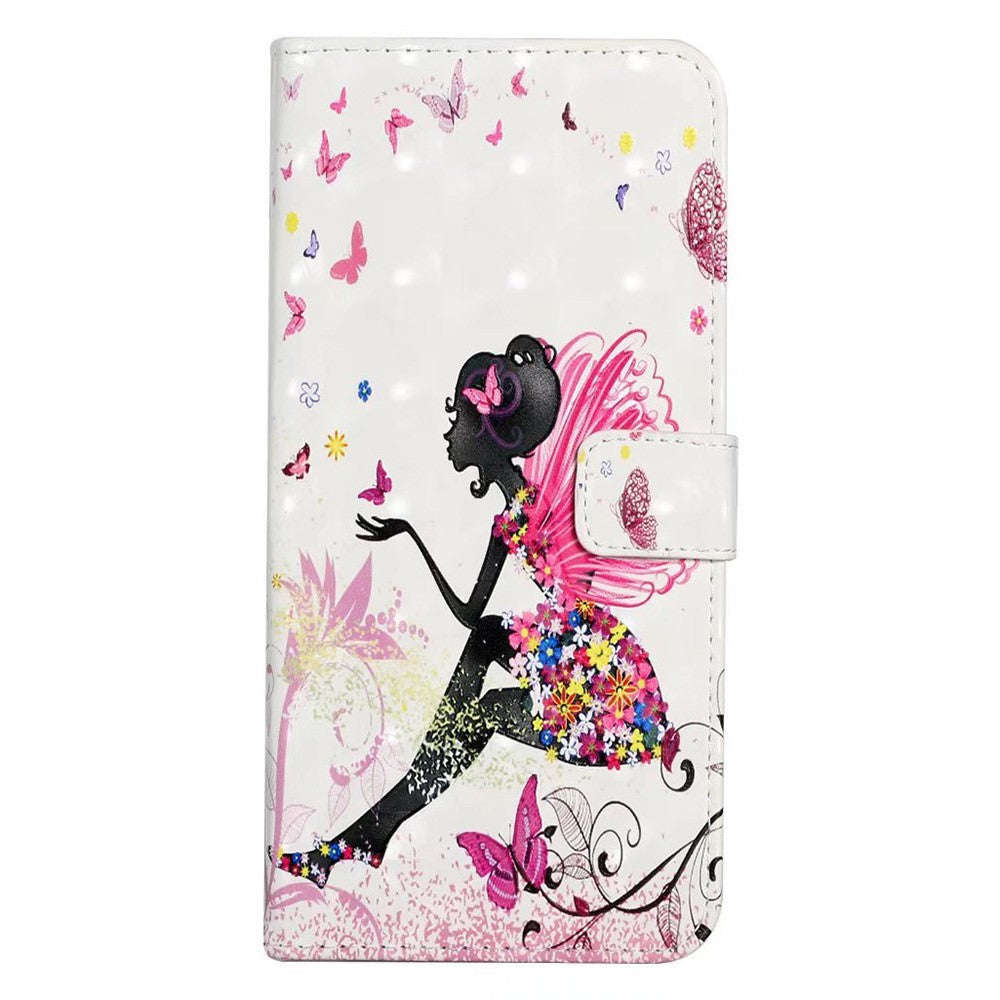 For iPhone 17 Pro Max Case 3D Creative Pattern PU Leather Stand Phone Cover - Girl