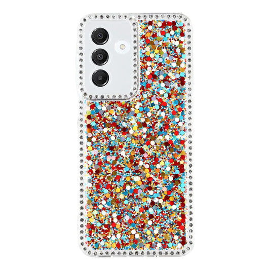 For Samsung Galaxy A17 5G Case Rhinestone Edge Glitter Epoxy TPU Phone Cover - Colorful