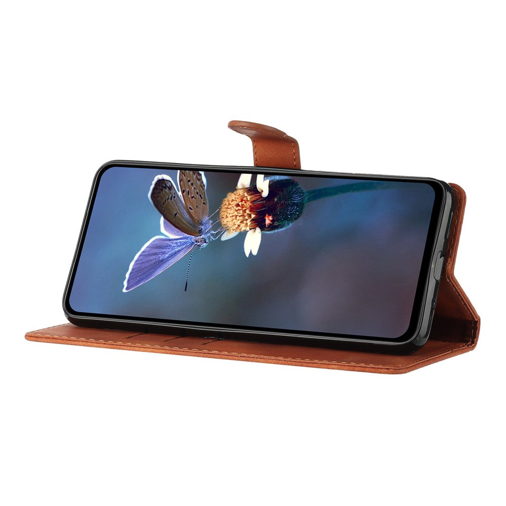 For iPhone 17 Pro Max Case Leather Imprinted Flower Phone Cover Wallet with Wrist Strap - Brown