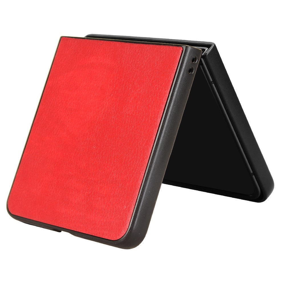 For Samsung Galaxy Z Flip7 5G Case Litchi Texture PU Leather + PC Phone Cover - Red