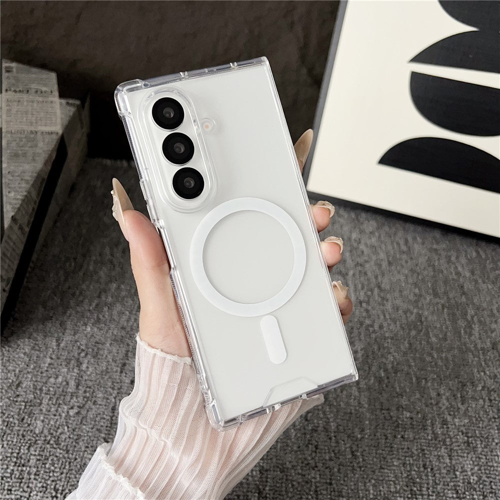 For Samsung Galaxy Z Fold7 5G Case Clear Acrylic Back Phone Cover Compatible with MagSafe