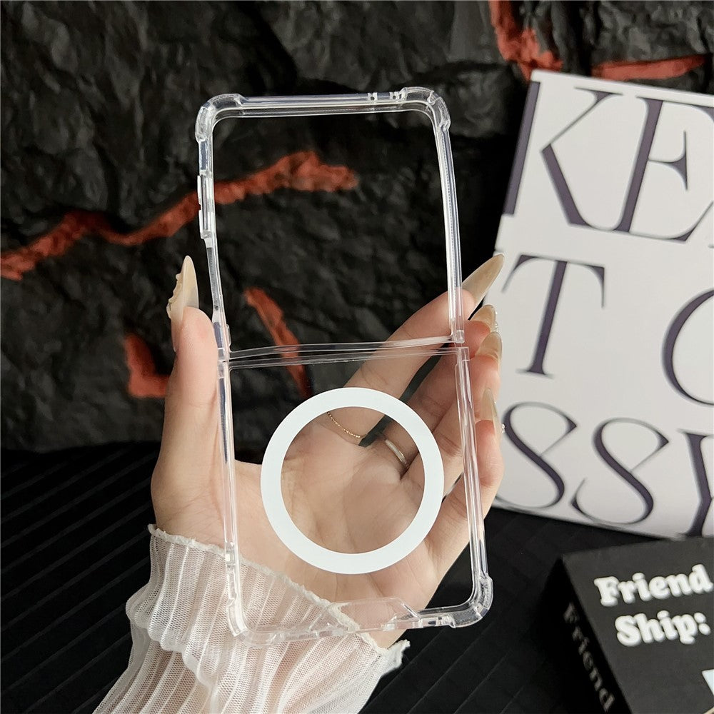 For Samsung Galaxy Z Flip7 5G Case Clear Acrylic Back Phone Cover Compatible with MagSafe
