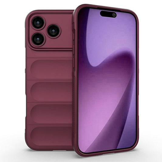 For iPhone 17 Pro Max Case Anti-Drop Soft TPU Rugged Phone Back Cover - Wine Red