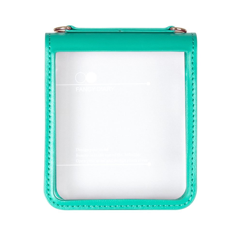 HANMAN Mill Series for Samsung	Galaxy Z Flip7 5G Case Card Slots PU Leather Phone Cover - Cyan