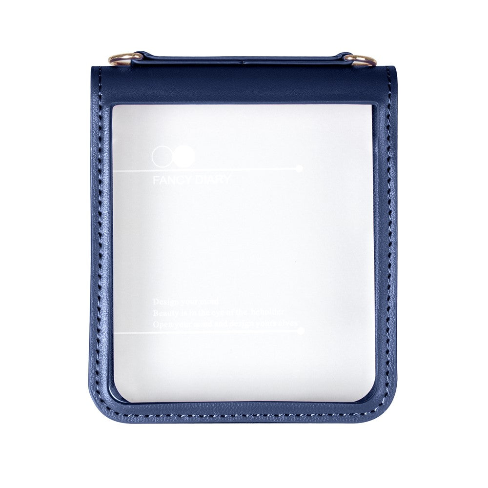 HANMAN Mill Series for Samsung	Galaxy Z Flip7 5G Case Card Slots PU Leather Phone Cover - Dark Blue