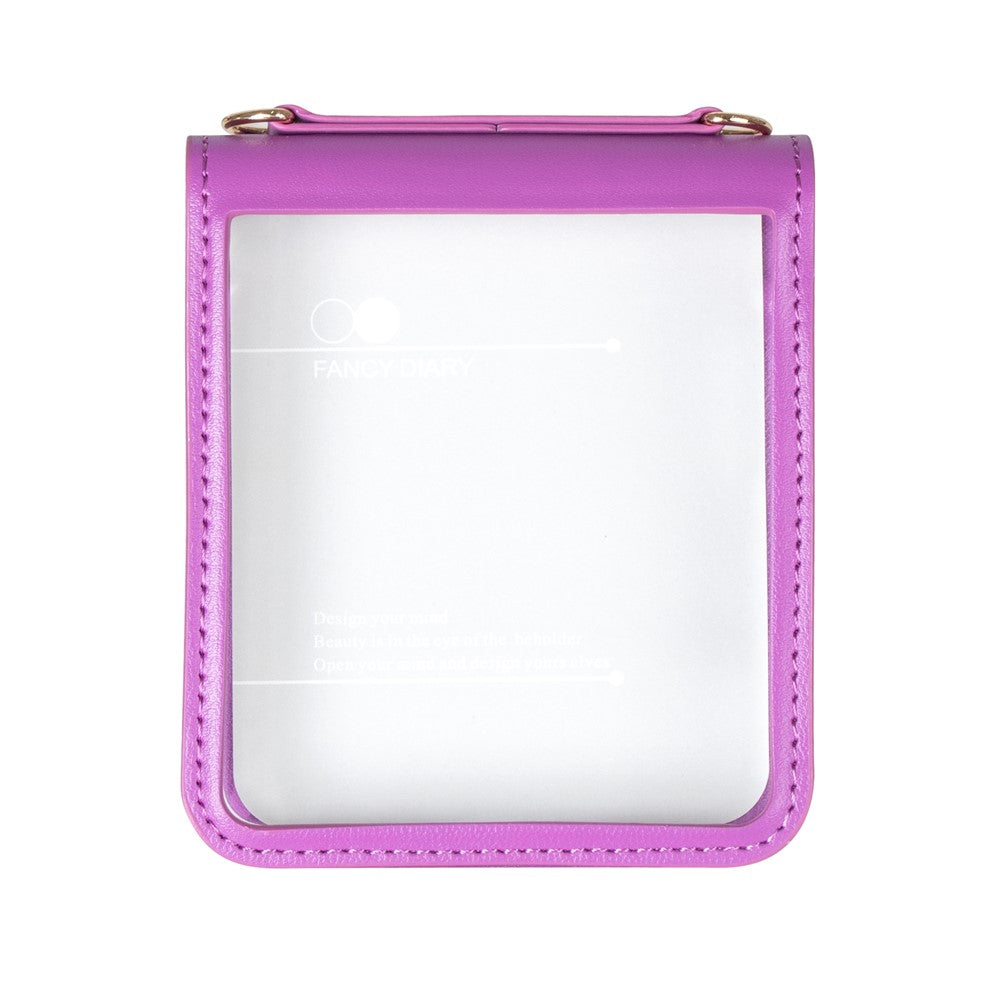 HANMAN Mill Series for Samsung	Galaxy Z Flip7 5G Case Card Slots PU Leather Phone Cover - Purple