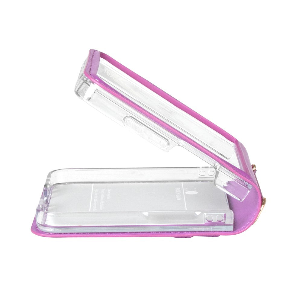 HANMAN Mill Series for Samsung	Galaxy Z Flip7 5G Case Card Slots PU Leather Phone Cover - Purple