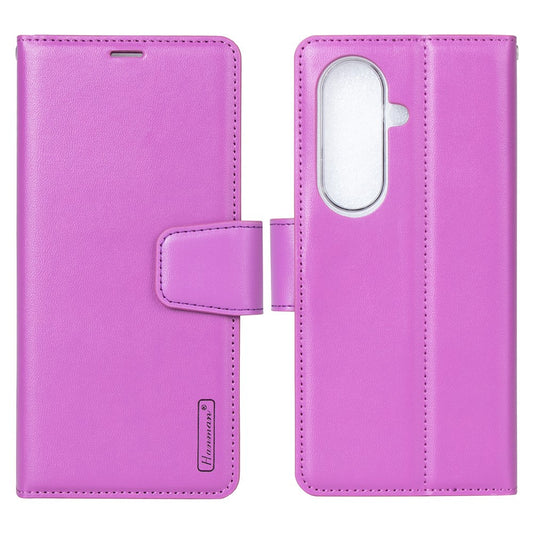 HANMAN Mill Series for Samsung	Galaxy Z Fold7 5G Case Wallet Stand PU Leather Phone Cover - Purple