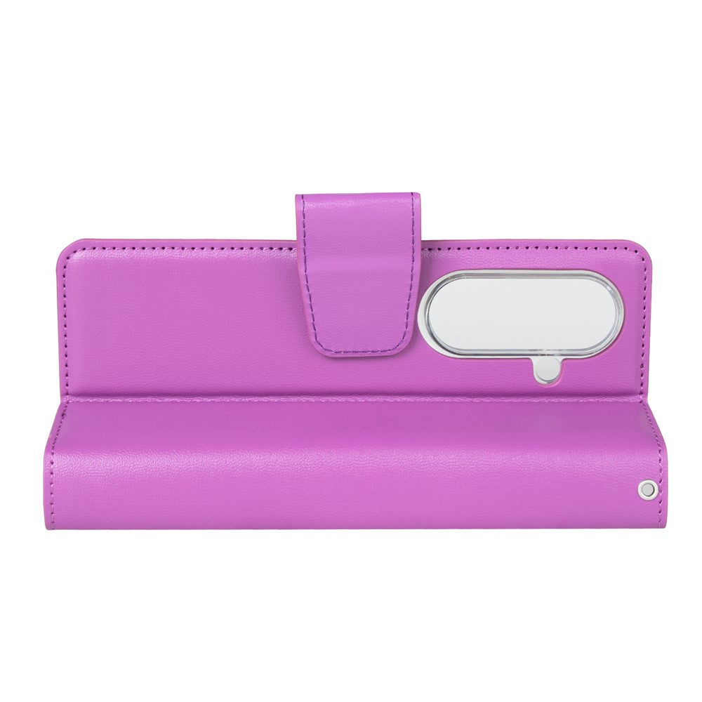 HANMAN Mill Series for Samsung	Galaxy Z Fold7 5G Case Wallet Stand PU Leather Phone Cover - Purple
