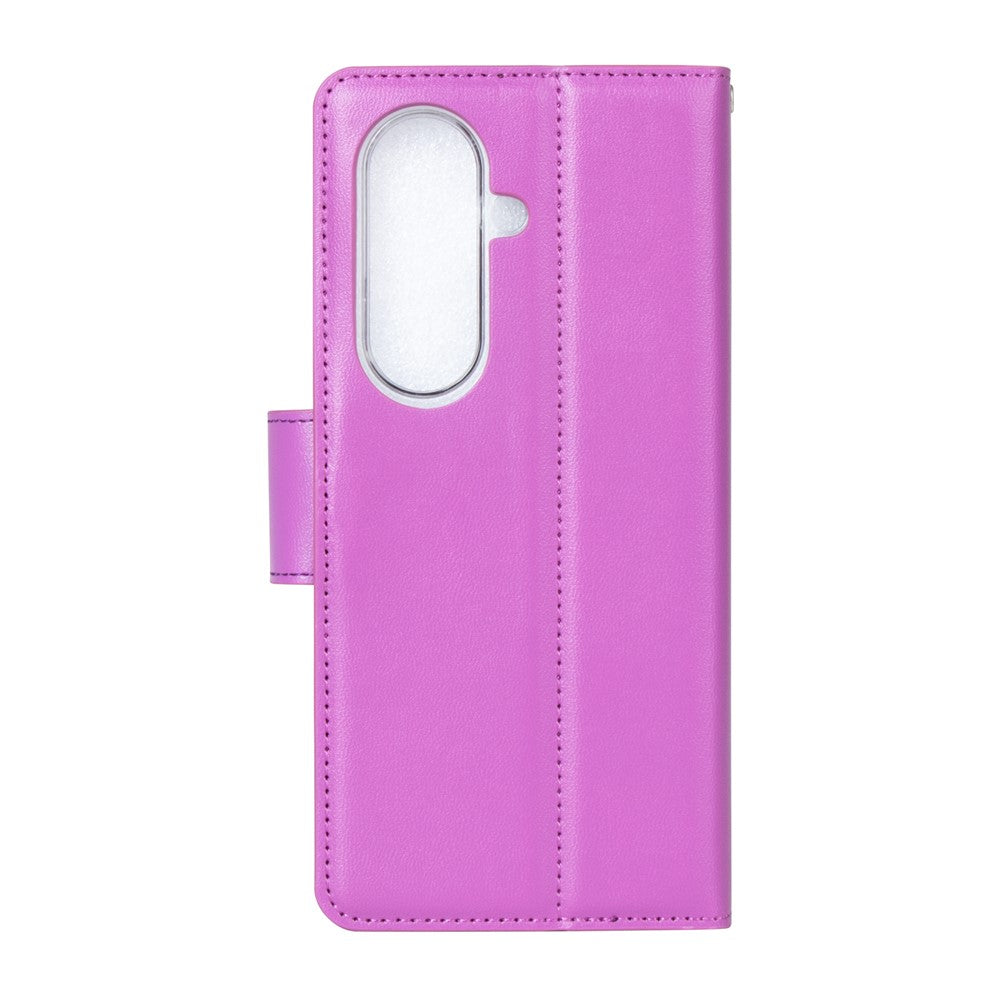 HANMAN Mill Series for Samsung	Galaxy Z Fold7 5G Case Wallet Stand PU Leather Phone Cover - Purple